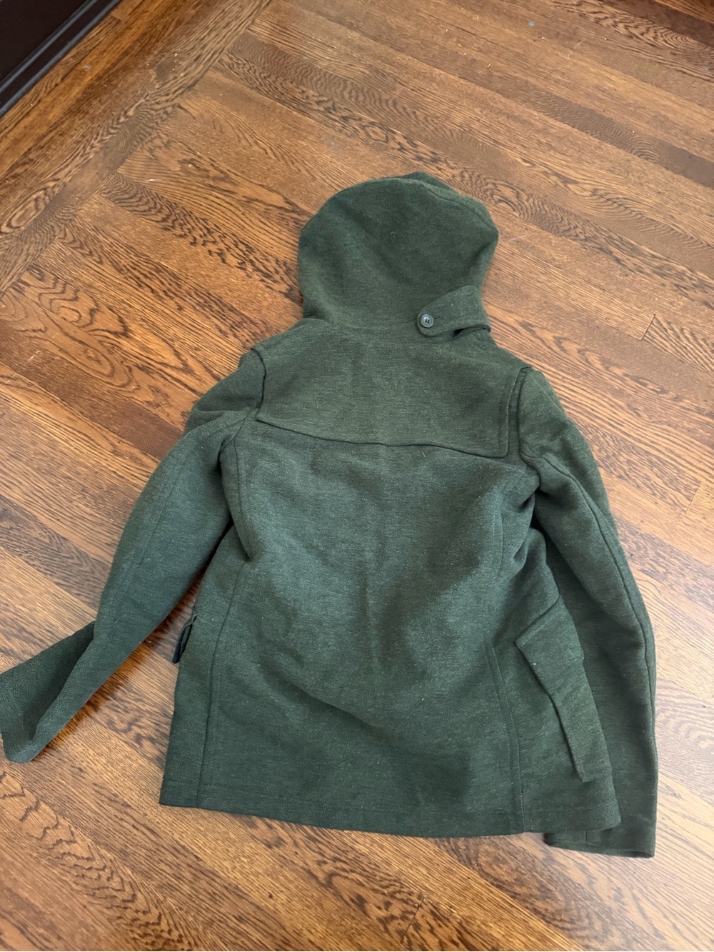 Theory Olive Green Wool-Blend Toggle Pea Coat - Picture 4 of 4